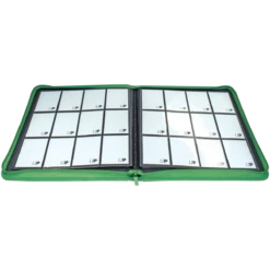 Ultra Pro Vivid 12-Pocket Zippered PRO-Binder 32 Ultra Pro Vivid 12-Pocket Zippered PRO-Binder -Card Game Accessories Shop 15741 12Pkt ZipBinder Vivid Green Open