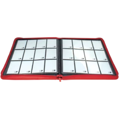 Ultra Pro Vivid 12-Pocket Zippered PRO-Binder 24 Ultra Pro Vivid 12-Pocket Zippered PRO-Binder -Card Game Accessories Shop 15743 12Pkt ZipBinder Vivid Red Open