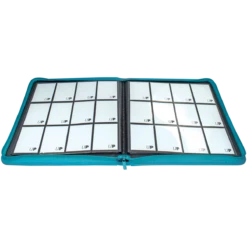 Ultra Pro Vivid 12-Pocket Zippered PRO-Binder 40 Ultra Pro Vivid 12-Pocket Zippered PRO-Binder -Card Game Accessories Shop 15746 12Pkt ZipBinder Vivid Teal Open