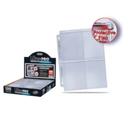 Ultra Pro Premium Series 4-Pocket Secure Pages (100ct) For Toploaders -Card Game Accessories Shop 15848 4Pkt SecurePlatinumPg Both