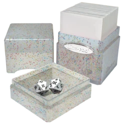 Ultra Pro Glitter Satin Tower Deck Box -Card Game Accessories Shop 15888 SatinTower Clear Open