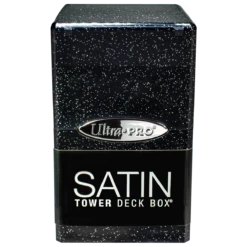 Ultra Pro Glitter Satin Tower Deck Box -Card Game Accessories Shop 15889 SatinTower Black Front wPkg