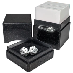 Ultra Pro Glitter Satin Tower Deck Box -Card Game Accessories Shop 15889 SatinTower Black Open