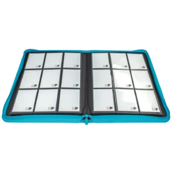 Ultra Pro Vivid 9-Pocket Zippered PRO-Binder 39 Ultra Pro Vivid 9-Pocket Zippered PRO-Binder -Card Game Accessories Shop 15906 9Pkt ZipBinder Vivid Teal Open