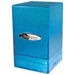 Ultra Pro Glitter Satin Tower Deck Box -Card Game Accessories Shop 15909 SatinTower Blue Angle