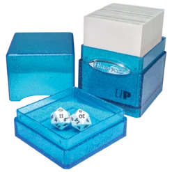 Ultra Pro Glitter Satin Tower Deck Box -Card Game Accessories Shop 15909 SatinTower Blue Open