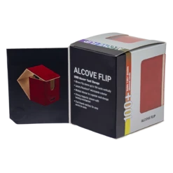 Ultra Pro Vivid Deluxe Alcove Flip Deck Box -Card Game Accessories Shop 15932 DB Vivid Deluxe Flip Red poly back open