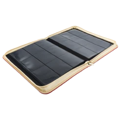 Ultra Pro Vivid Deluxe 9-Pocket Zippered PRO-Binder -Card Game Accessories Shop 15934 9Pkg Zip Vivid Deluxe PB Red open flat