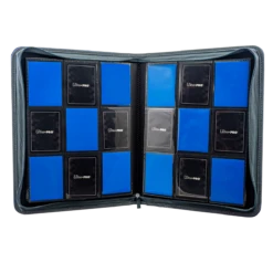 Ultra Pro Vivid Deluxe 9-Pocket Zippered PRO-Binder -Card Game Accessories Shop 15935 9Pkg Zip Vivid Deluxe PB Blue open up