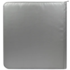 Ultra PRO 12-Pocket Zippered PRO-Binder: Silver Made With Fire Resistant Materials -Card Game Accessories Shop 15946 12Pkt ZipPB FireResist Back