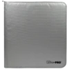 Ultra PRO 12-Pocket Zippered PRO-Binder: Silver Made With Fire Resistant Materials -Card Game Accessories Shop 15946 12Pkt ZipPB FireResist Front