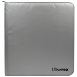 Ultra PRO 12-Pocket Zippered PRO-Binder: Silver Made With Fire Resistant Materials