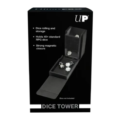 Ultra Pro Jet Black Alcove Dice Tower 19 Ultra Pro Jet Black Alcove Dice Tower -Card Game Accessories Shop 15960 DiceTower Back Pkg