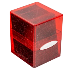 Ultra Pro Glitter Satin Cube -Card Game Accessories Shop 16009 AW51828 DB SatinCube Red Closed Full