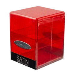 Ultra Pro Glitter Satin Cube -Card Game Accessories Shop 16009 AW51828 DB SatinCube Red poly side1
