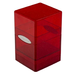 Ultra Pro Glitter Satin Tower Deck Box -Card Game Accessories Shop 16013 AW51832 WB SatinTower Red closed empty side2