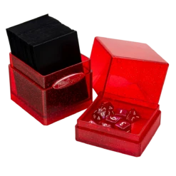 Ultra Pro Glitter Satin Tower Deck Box -Card Game Accessories Shop 16013 AW51832 WB SatinTower Red open full