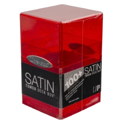 Ultra Pro Glitter Satin Tower Deck Box -Card Game Accessories Shop 16013 AW51832 WB SatinTower Red poly side2