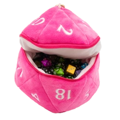 Ultra Pro D20 Plush Dice Bag 17 Ultra Pro D20 Plush Dice Bag -Card Game Accessories Shop 16036 Dice D20 Plush Pouch HotPink Open Dice front