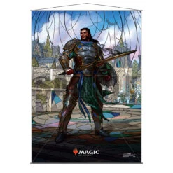 Ultra Pro War Of The Spark (WAR) Planeswalkers Gideon Blackblade Stained Glass Wall Scroll For Magic: The Gathering