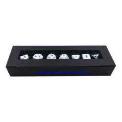 Ultra Pro Heavy Metal Icewind RPG Dice Set (7ct) For Dungeons & Dragons -Card Game Accessories Shop 18355 Display D D HeavyMetal Back blue