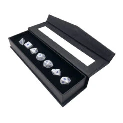 Ultra Pro Heavy Metal Icewind RPG Dice Set (7ct) For Dungeons & Dragons -Card Game Accessories Shop 18355 Display D D HeavyMetal RightOpen30 Blue