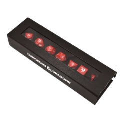 Ultra Pro Heavy Metal Red And White RPG Dice Set (7ct) For Dungeons & Dragons -Card Game Accessories Shop 18395 DICE D D RED W HEAVY METAL 7RPG V4