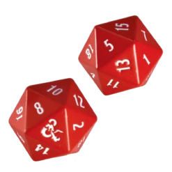 Ultra Pro Heavy Metal Red And White D20 Dice Set (2ct) For Dungeons & Dragons -Card Game Accessories Shop 18396 DICE D D RED W HEAVY METAL DICE V9