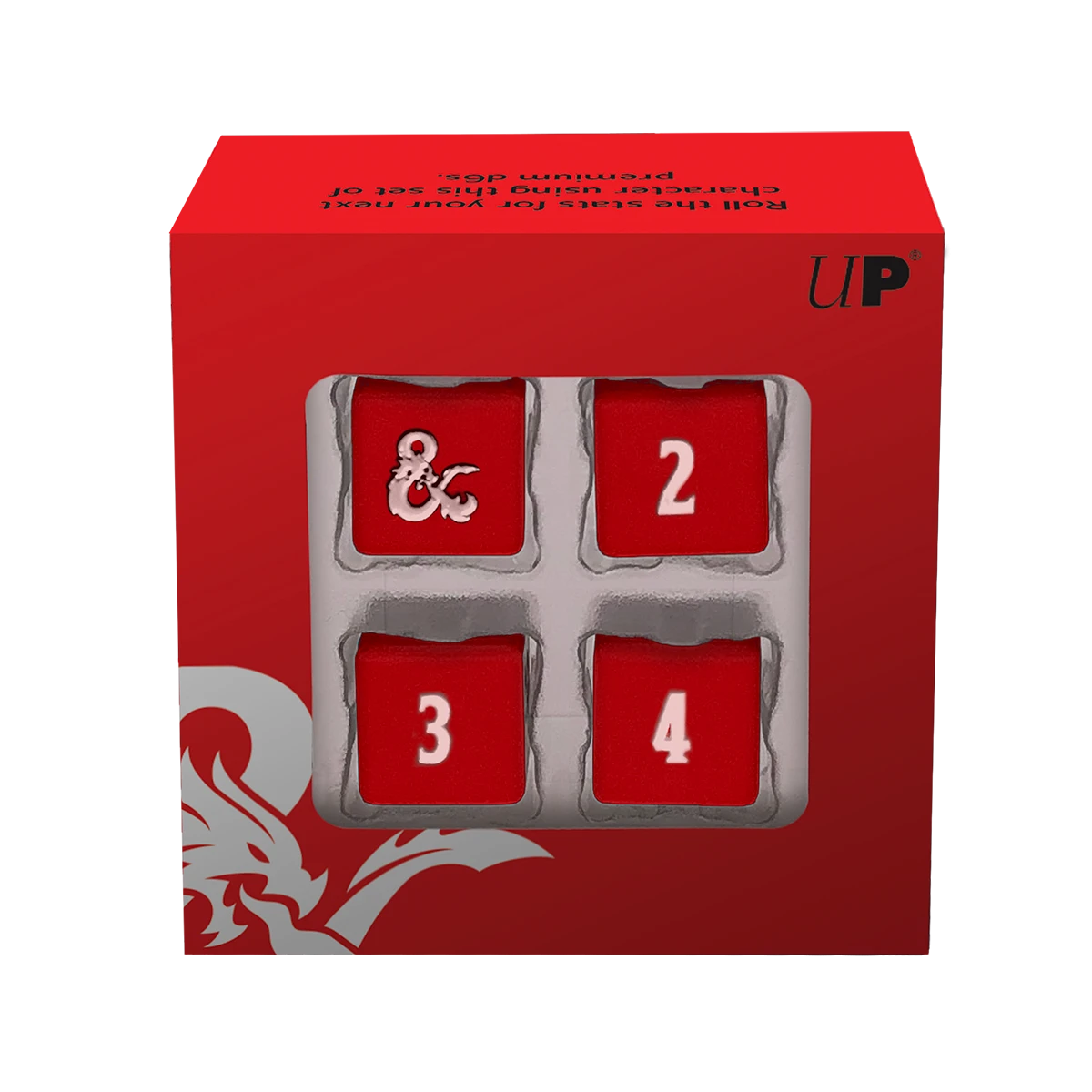 Ultra Pro Heavy Metal Red And White D6 Dice Set (4ct) For Dungeons & Dragons 4 Ultra Pro Heavy Metal Red And White D6 Dice Set (4ct) For Dungeons & Dragons - Image 2