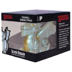 Ultra Pro Figurines Of Adorable Power: Dungeons & Dragons "Silver Dragon" -Card Game Accessories Shop 18573 FOAP DnD SilverDragon Pkg Angle