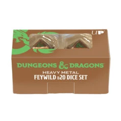 Ultra Pro Heavy Metal Feywild Copper And Green D20 Dice Set (2ct) For Dungeons & Dragons -Card Game Accessories Shop 18782 Display D D HeavyMetal D20 Feywild Front