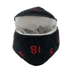 Ultra Pro D20 Plush Dice Bag For Dungeons & Dragons -Card Game Accessories Shop 18786 Plush D D Black and Red Dice Pouch Open