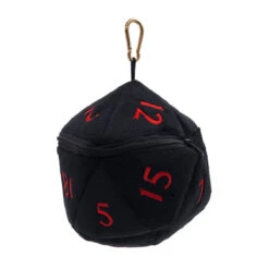 Ultra Pro D20 Plush Dice Bag For Dungeons & Dragons -Card Game Accessories Shop 18786 Plush D D Black and Red Dice Pouch Right