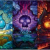 Ultra Pro Dominaria United Stained Glass Land Medley Table Playmat For Magic: The Gathering