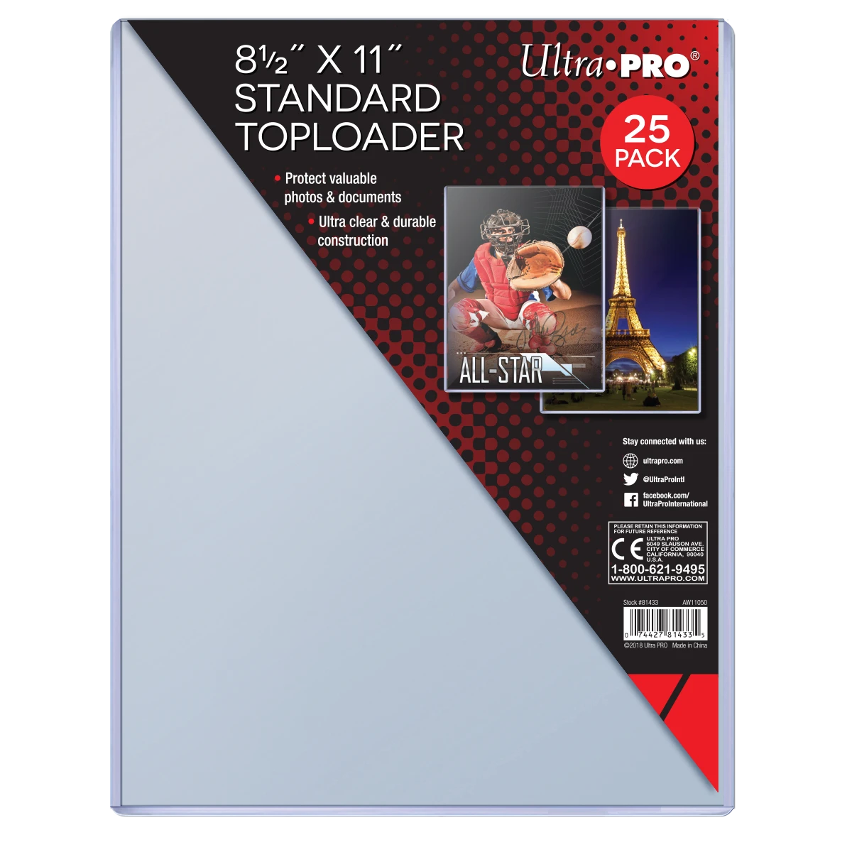 Ultra Pro 8-1/2" X 11" Toploaders (25ct) 3 Ultra Pro 8-1/2" X 11" Toploaders (25ct)