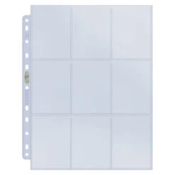 Ultra Pro Silver Series 9-Pocket 11-Hole Punch Pages (100ct) For Standard Size Cards