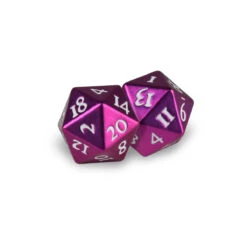 Ultra Pro Heavy Metal Dice - D20 2-Dice Set Retail Starter Kit -Card Game Accessories Shop 85339 Dice HeavyMetal D20 PinkAndWhite