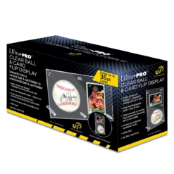 Ultra Pro Baseball & Card (35PT) Clear Flip Display Case -Card Game Accessories Shop 85445 AW12220 Display Acrylic BallAndCardFlip PKG close