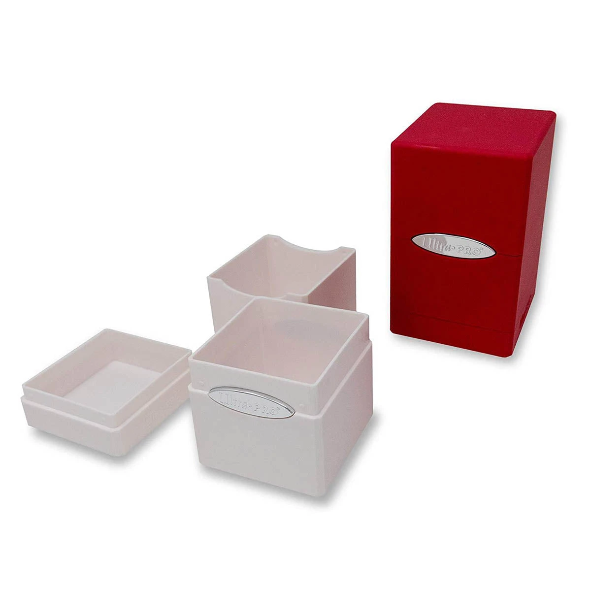 Ultra Pro Red & White Satin Tower Deck Boxes Bundle (2ct) 4 Ultra Pro Red & White Satin Tower Deck Boxes Bundle (2ct) - Image 2