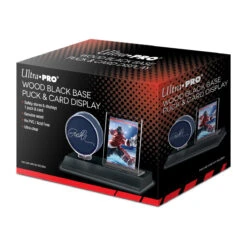Ultra Pro Hockey Puck & Card Wood Display Holder -Card Game Accessories Shop 85911 AW11176 Display Puck Card Black Matte