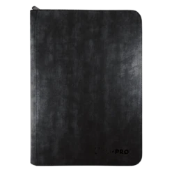 Ultra Pro Suede Collection: Premium 9-Pocket Zippered PRO-Binder -Card Game Accessories Shop 85927 9Pkt ZipAlbum Suede Jet Front