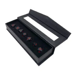 Ultra Pro Heavy Metal Premium RPG Dice Set (7ct) For Dungeons & Dragons -Card Game Accessories Shop 86854 Display D D HeavyMetal RightOpen30