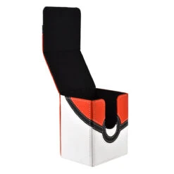 Ultra Pro Poké Ball Alcove Flip Deck Box For Pokémon -Card Game Accessories Shop PokemonFlipboxRedLeftOpen